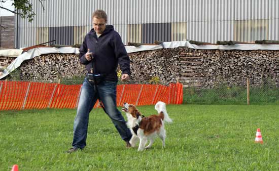 jamo_peter.jpg - Jamo mit Herrchen beim Fusslaufen